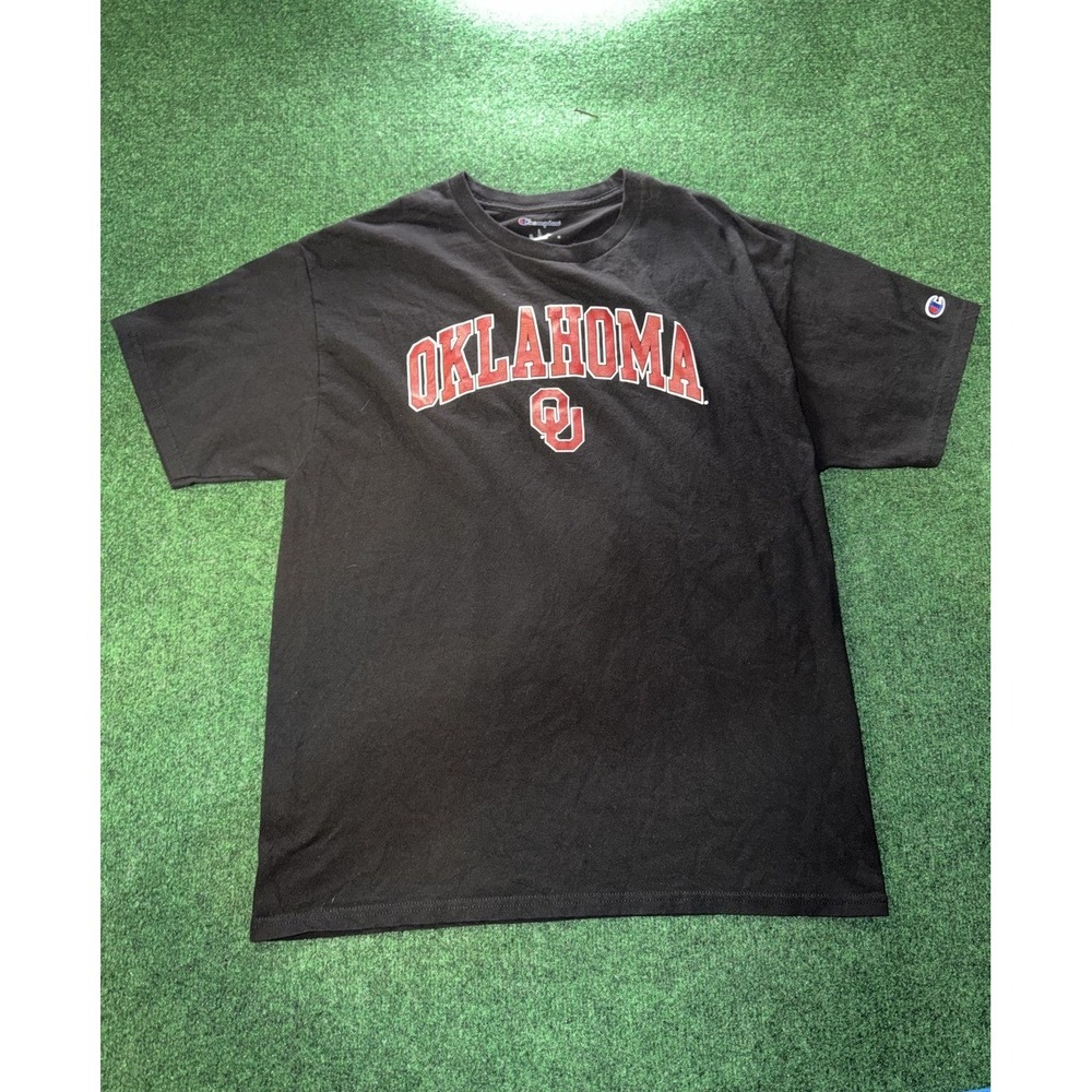 Champion Oklahoma Sooners Black T-Shirt Mens Size L